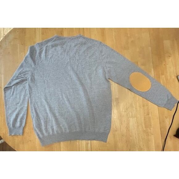 Stenstroms Thin Knit V-Neck Light Gray Mens Sweater 100% MERINO Size L - Picture 2 of 11